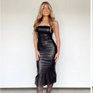 Faux leather maxi dress size 6.